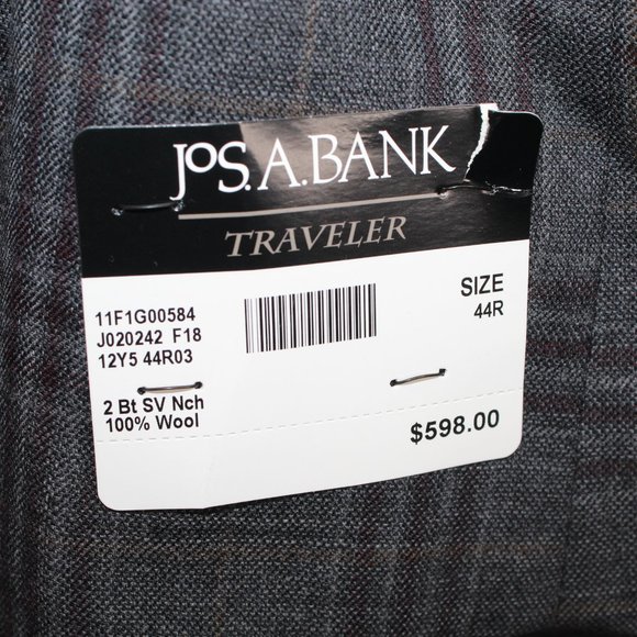 Jos. A. Bank Traveler NWT Men 44R Natural Stretch Tailored Fit Sport Coat Blazer - Picture 5 of 12